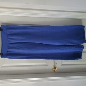 Lilly Pulitzer Blue Wide Leg Linen Pants Size M
